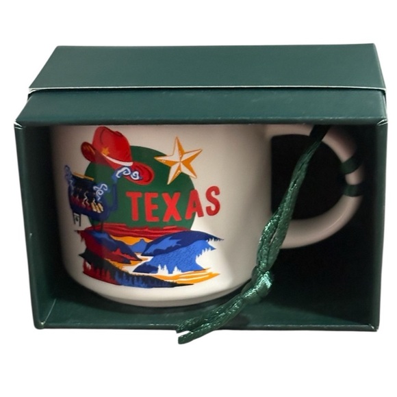 Starbucks Discovery Series Texas Demitasse Mini Coffee Cup Christmas Ornament